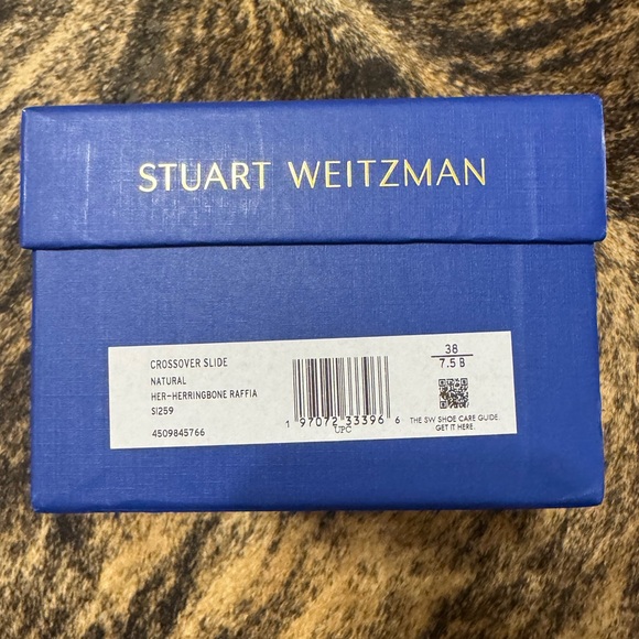 Stuart Weitzman Crossover Raffia Slide Sandal - Picture 6 of 6